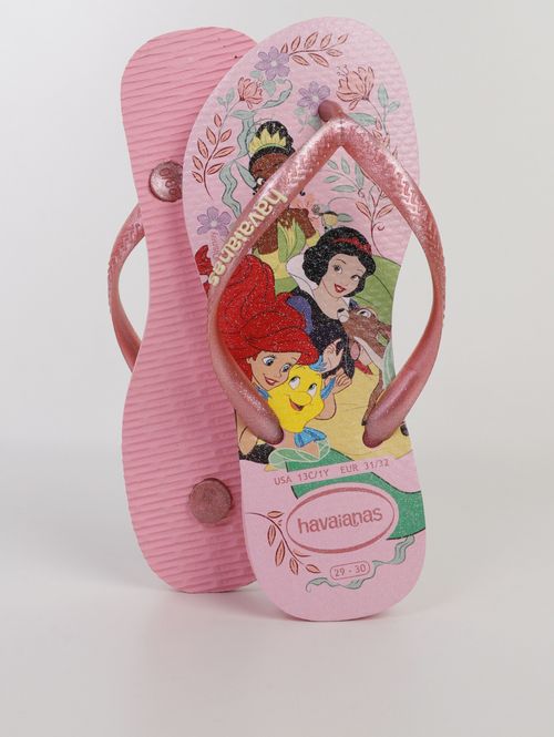 Chinelo Princess Havaianas Juvenil Para Menina - ROSA