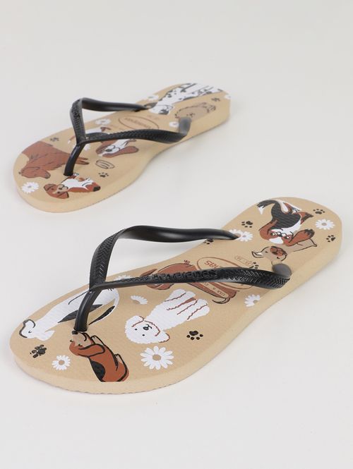 Chinelo Slim Pets Havaianas Feminino DOURADO/PRETO/BRANCO