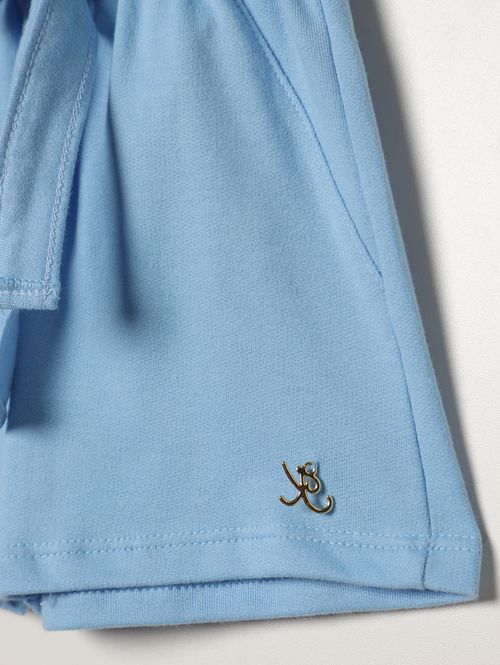 Short Moletinho Amarração Infantil Para Menina - AZUL