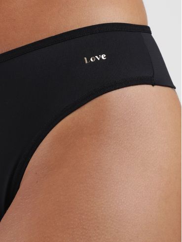 Calcinha Tanga Microfibra Fio Duplo Feminina PRETO