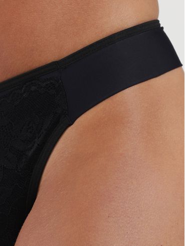 Calcinha Tanga Renda Fio Duplo Feminina PRETO