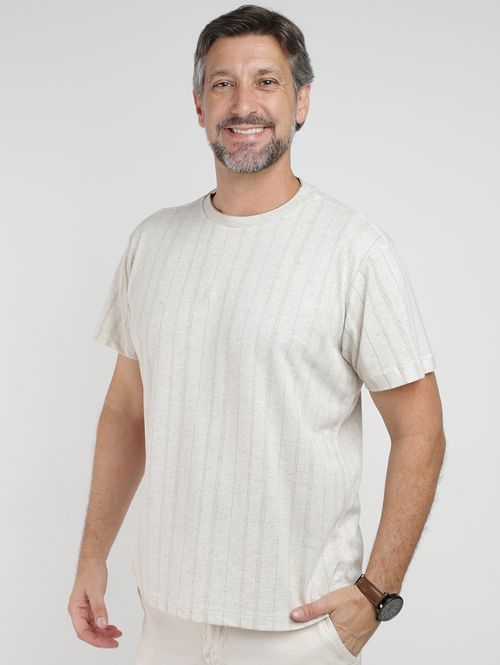 Camiseta Linho Manga Curta Masculina NATURAL