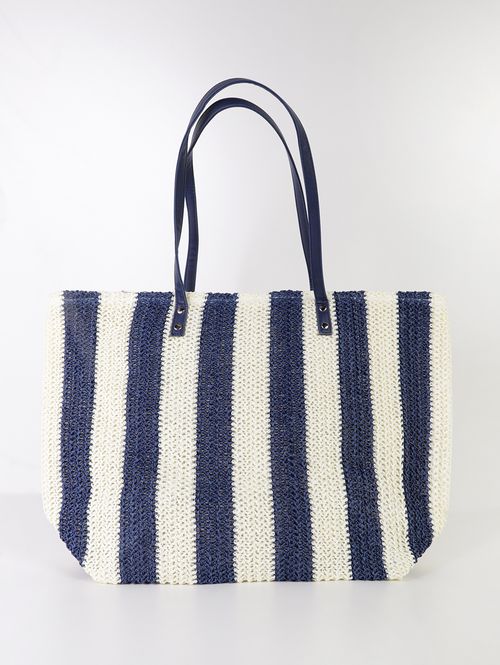 Bolsa de Praia Listrada Feminina AZUL
