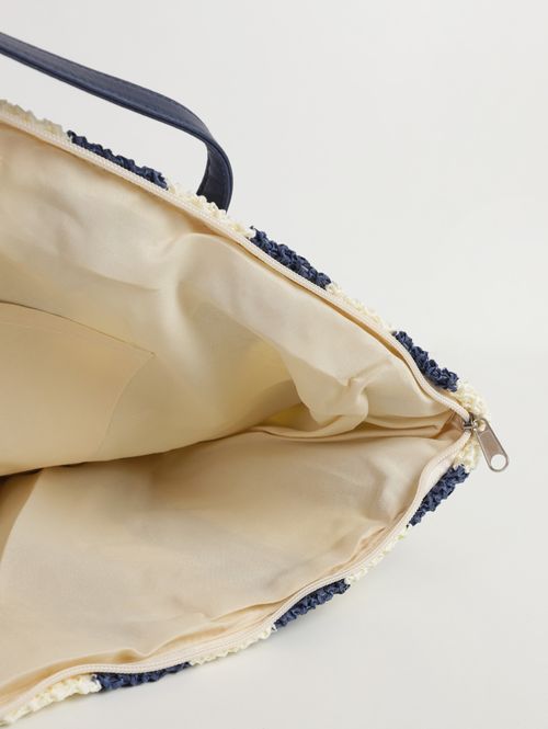 Bolsa de Praia Listrada Feminina AZUL