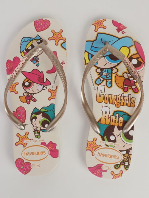 Chinelo Meninas Superpoderosas Havaianas Feminino BEGE