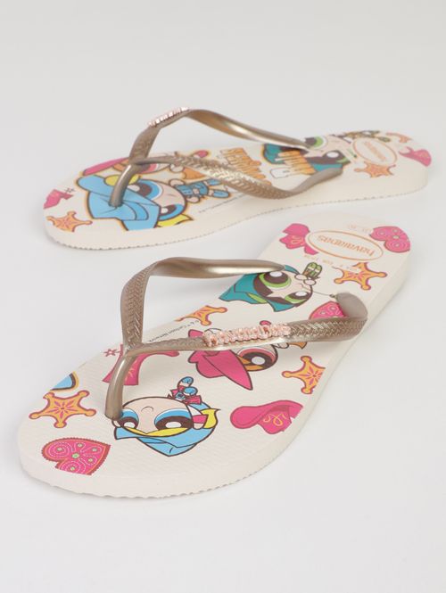 Chinelo Meninas Superpoderosas Havaianas Feminino BEGE