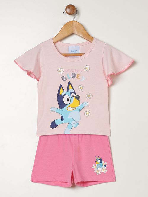 Conjunto Moletinho Bluey Infantil Para Menina - ROSA