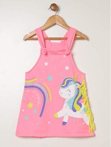 Salopete Moletinho Infantil Para Menina - ROSA