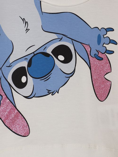 Conjunto Curto Stitch Infantil Para Menina - NATURAL