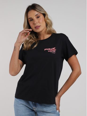 Blusa Manga Curta Pink Lemonade Feminina PRETO