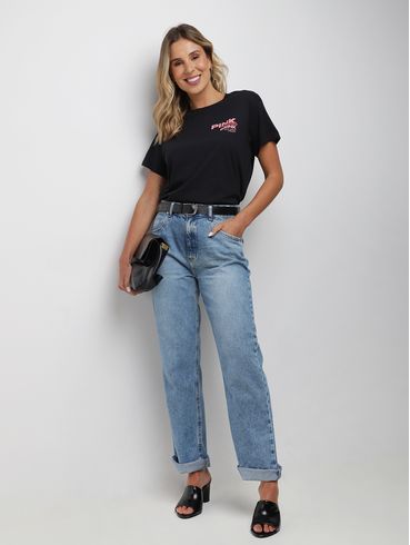 Blusa Manga Curta Pink Lemonade Feminina PRETO