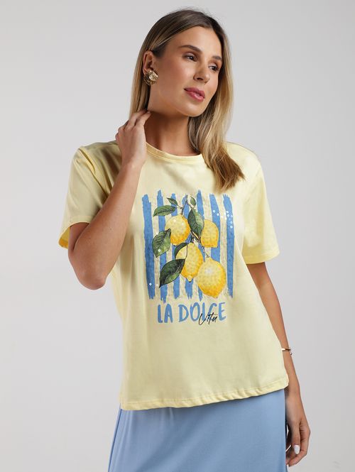 Blusa Siciliano Bordado Autentique Feminina AMARELO