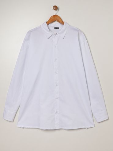 Camisa Oversized Tricoline Plus Size Feminina BRANCO