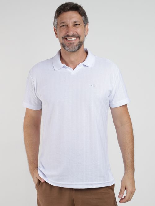 Polo Manga Curta Masculina BRANCO