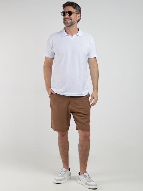 Polo Manga Curta Masculina BRANCO