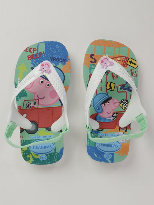 Chinelo George Infantil Para Bebê Menino - VERDE/BRANCO