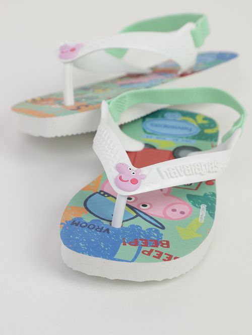 Chinelo George Infantil Para Bebê Menino - VERDE/BRANCO