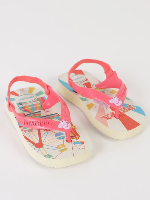 Chinelo Havaianas Infantil Para Bebê  Menina- CREME/LARANJA