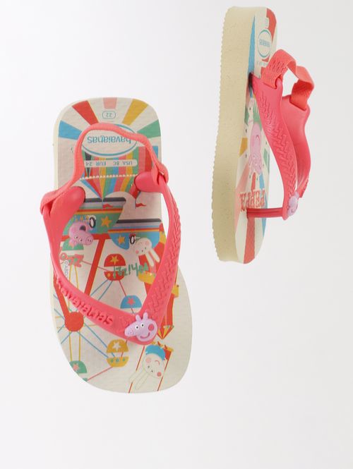 Chinelo Havaianas Infantil Para Bebê  Menina- CREME/LARANJA