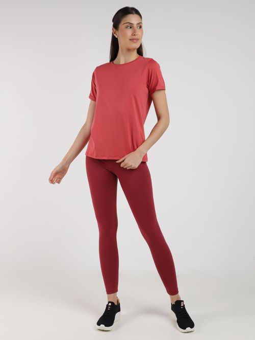 Blusa Algodão Egípcio Manga Curta Feminina LARANJA