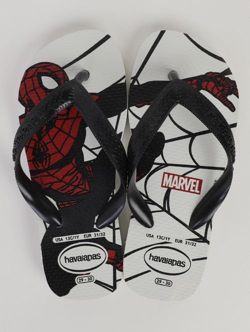 Chinelo Homem Aranha Juvenil Para Menino - BRANCO/PRETO