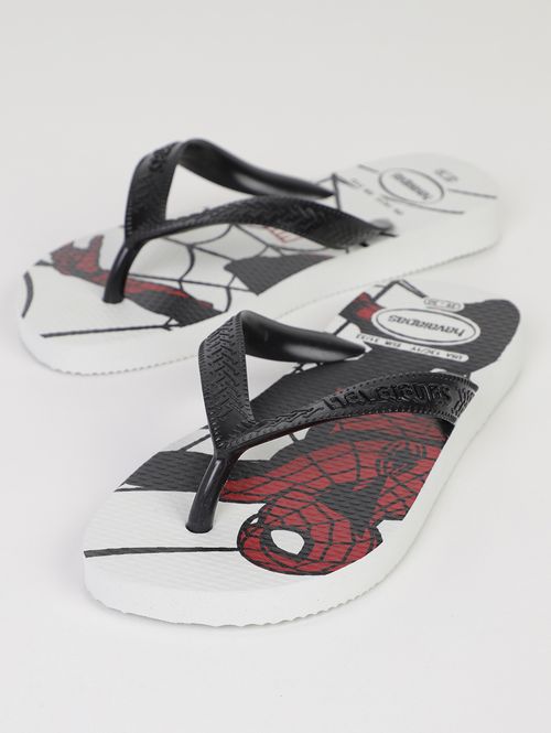 Chinelo Homem Aranha Juvenil Para Menino - BRANCO/PRETO