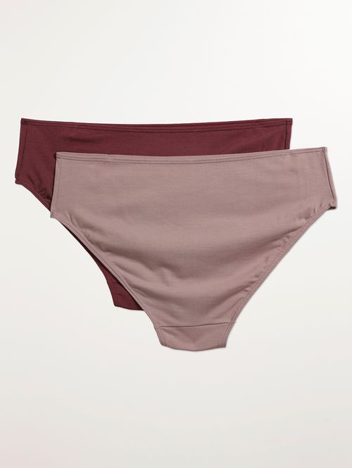 Kit Com 02 Calcinhas Modal Feminina VINHO/LILAS