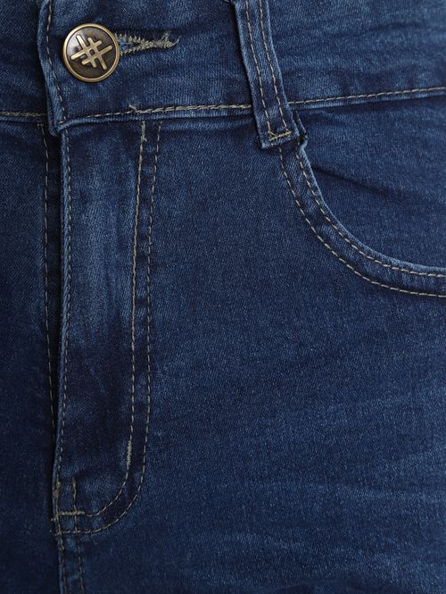 Bermuda Jeans Puídos Masculina AZUL