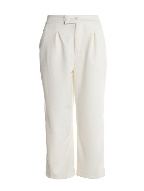 Calça Malha Crepe Pantacourt Feminina OFF WHITE