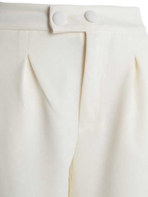 Calça Malha Crepe Pantacourt Feminina OFF WHITE