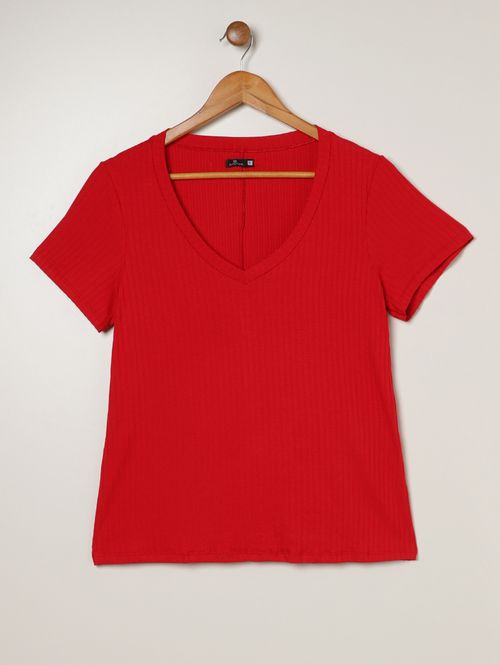 Blusa Manga Curta Autentique Plus Size Feminina Vermelho