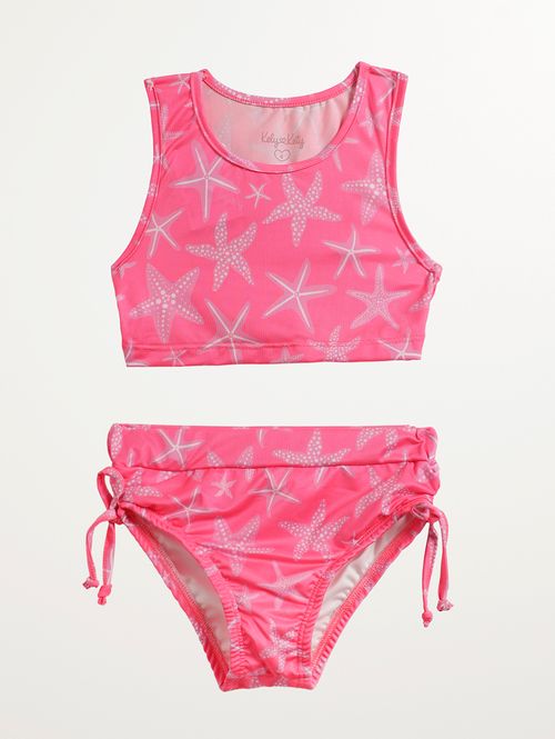 Biquíni Com Amarração Infantil Para Menina- ROSA