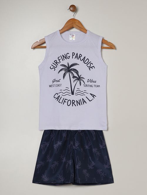 Conjunto Curto Juvenil Para Menino - BRANCO