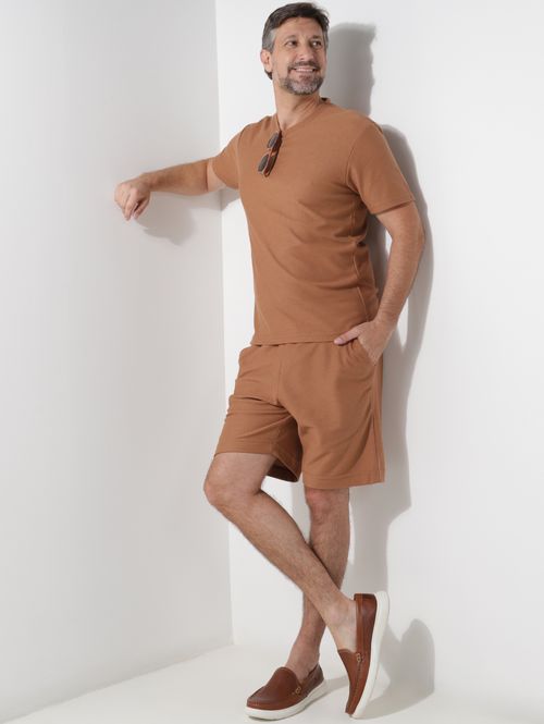 Bermuda Malha Texturizada Vels Masculina MARROM