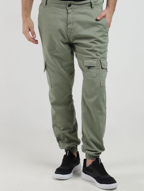 Calça Sarja Cargo Jogger Masculina VERDE CLARO