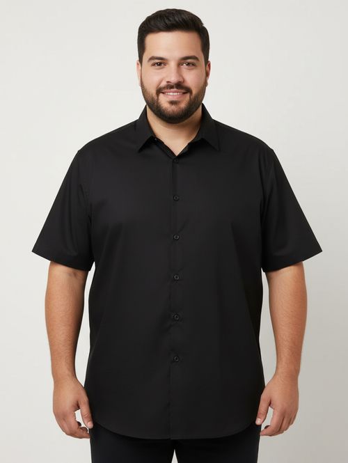 Camisa Manga Curta Plus Size Masculina PRETO
