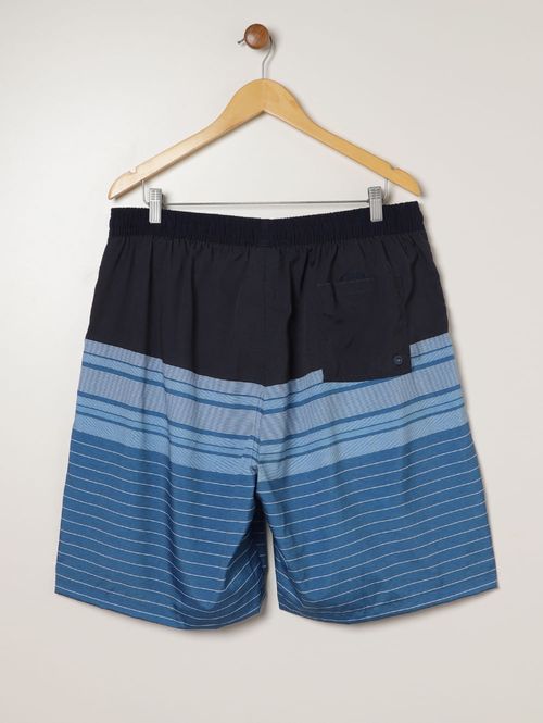 Bermuda Listrada Plus Size Masculina AZUL