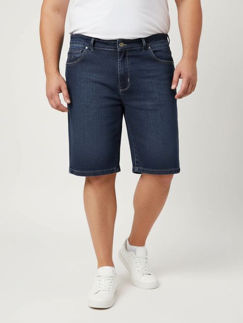 Bermuda Jeans Vilejack Plus Size Masculina AZUL