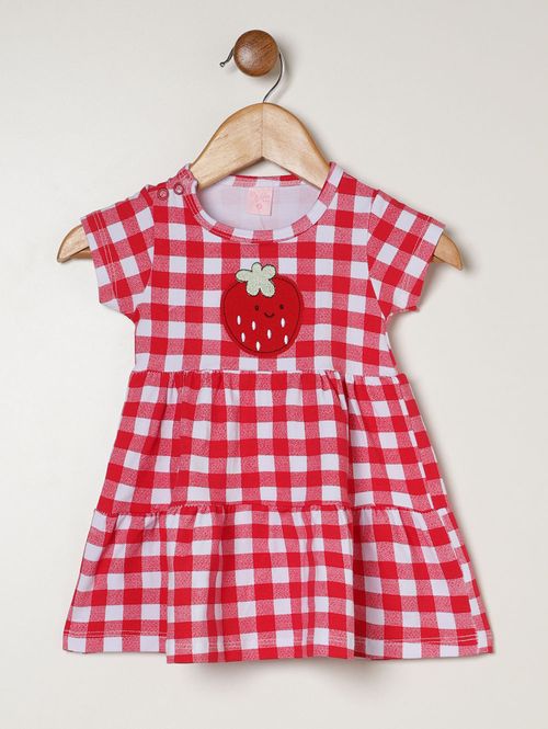 Vestido Cotton Infantil Para Menina - VERMELHO