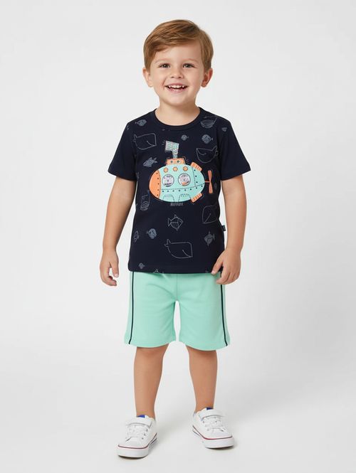 Conjunto Curto Infantil Para Menino - MARINHO