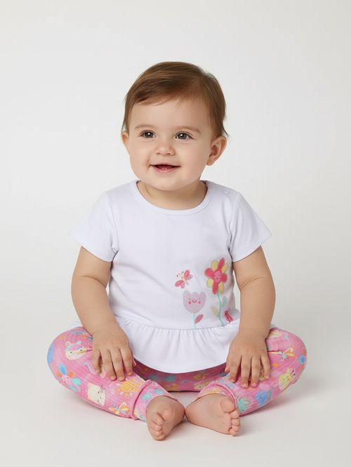 Conjunto Longo Infantil Para Bebê - BRANCO