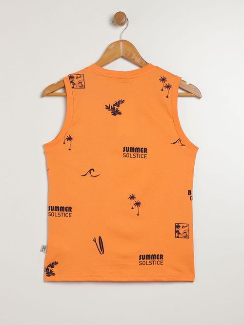 Camiseta Regata Juvenil Para Menino - LARANJA