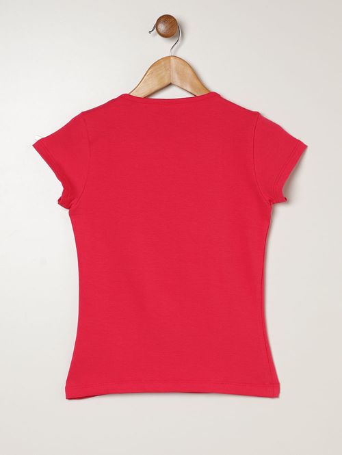 Blusa Cotton Manga Curta Juvenil Para Menina - PINK