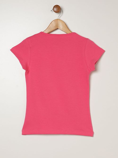 Blusa Cotton Manga Curta Juvenil Para Menina - ROSA