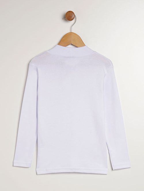 Camiseta Manga Longa Infantil Para Menino - BRANCO