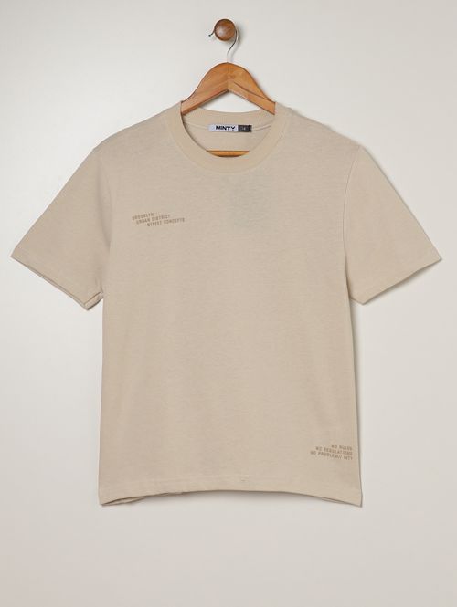 Camiseta Oversized Juvenil Para Menino- OFF WHITE