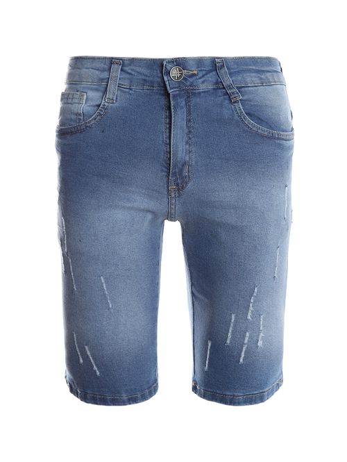 Bermuda Jeans Puídos Masculina AZUL