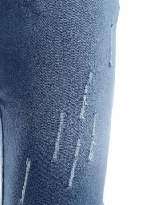 Bermuda Jeans Puídos Masculina AZUL