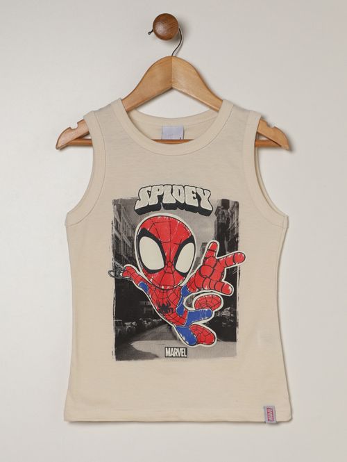 Camiseta Regata Estampada Infantil Para Menino - OFF WHITE