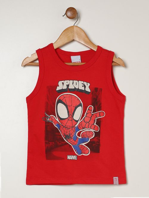 Camiseta Regata Estampada Infantil Para Menino - VERMELHO